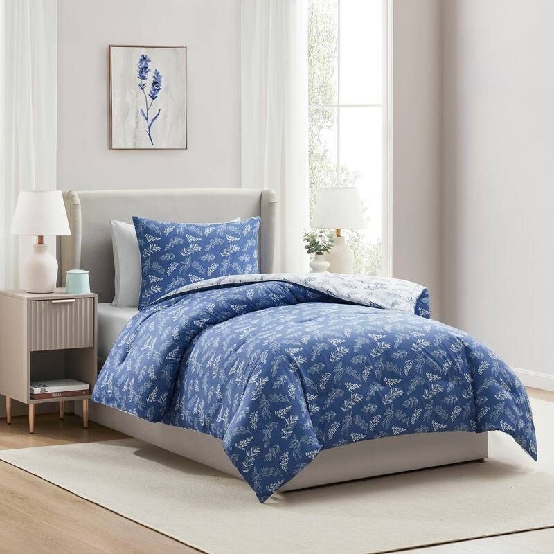 Empyrean 3PC Reversible Botanical Printed Comforter Bedding Set