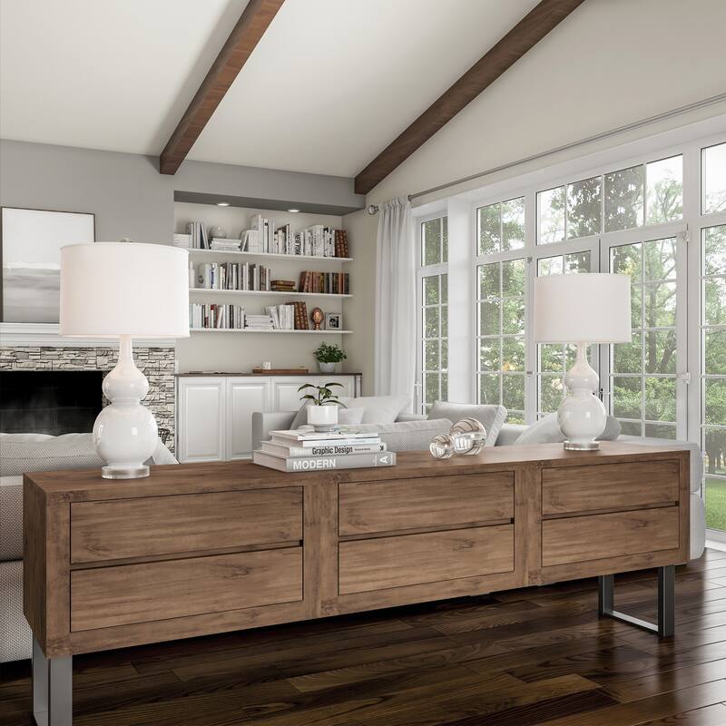 Lavish Home Set of 2 Ceramic Table Lamps, White