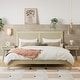 preview thumbnail 9 of 15, MERAX Solid Wood Platform Bed With Rattan Natural+CK - California King
