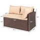 preview thumbnail 4 of 7, 8-Piece Set Outdoor Rattan Dining Table And Chair Brown with Cushion