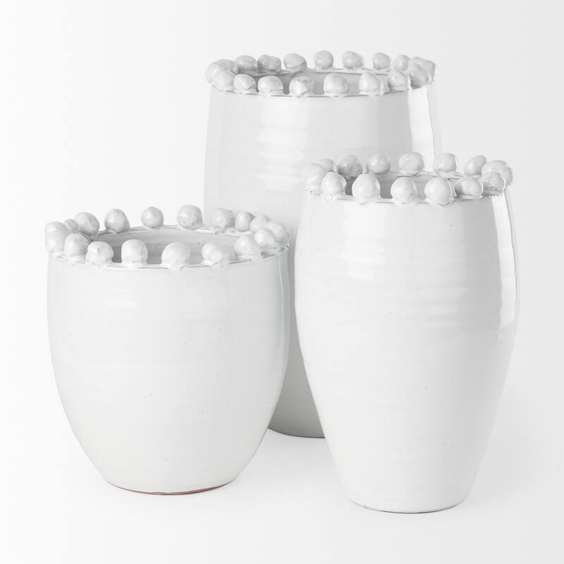 Basin Small White Glazed Ceramic Vase