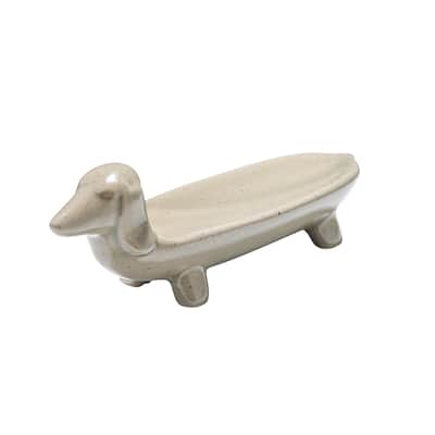 Ceramic Dog Dish - 5.5"L x 1.6"W x 1.9"H