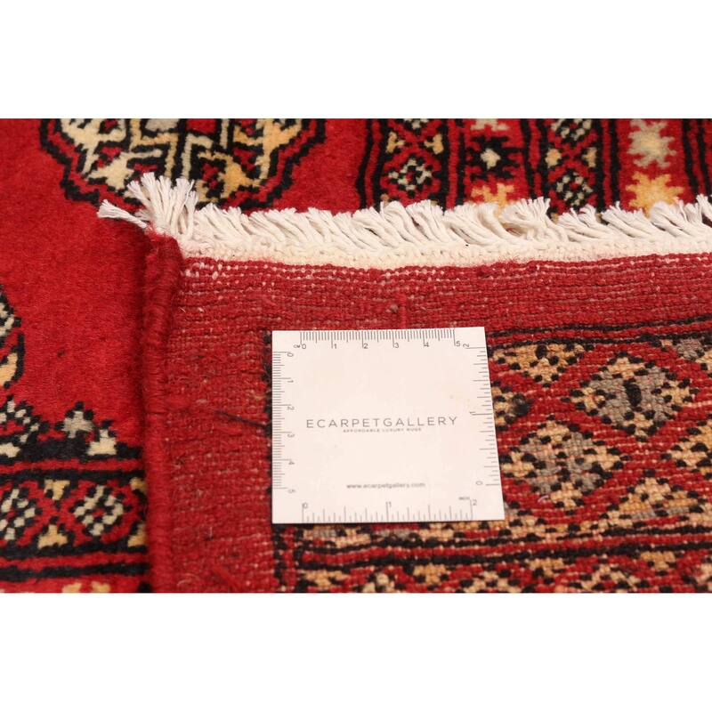 ECARPETGALLERY Hand-knotted Finest Peshawar Bokhara Red Wool Rug - 8'3 x 10'3