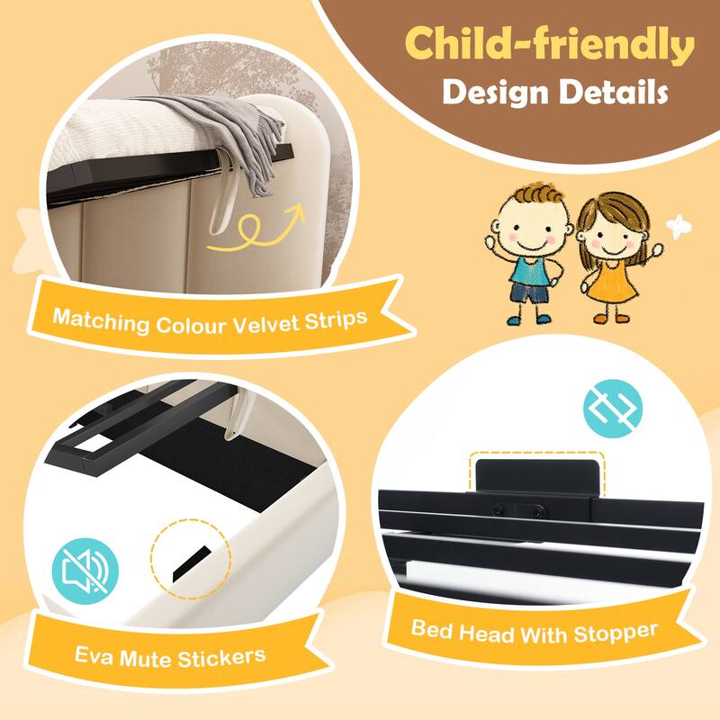 Velvet Upholstered Daybed, Twin Size Lift Platform Sofa Bed Frame, Hydraulic Storage Bed Frame, Heavy Duty Metal Slat Support