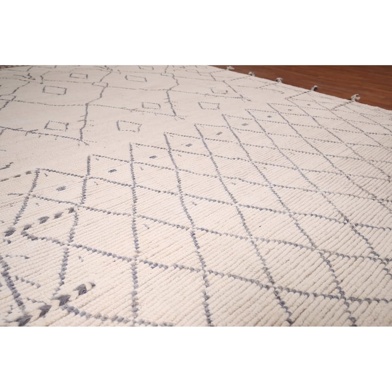 Earth Tone Moroccan Area Rug Handmade Wool Carpet - 8'3" x 10'2"