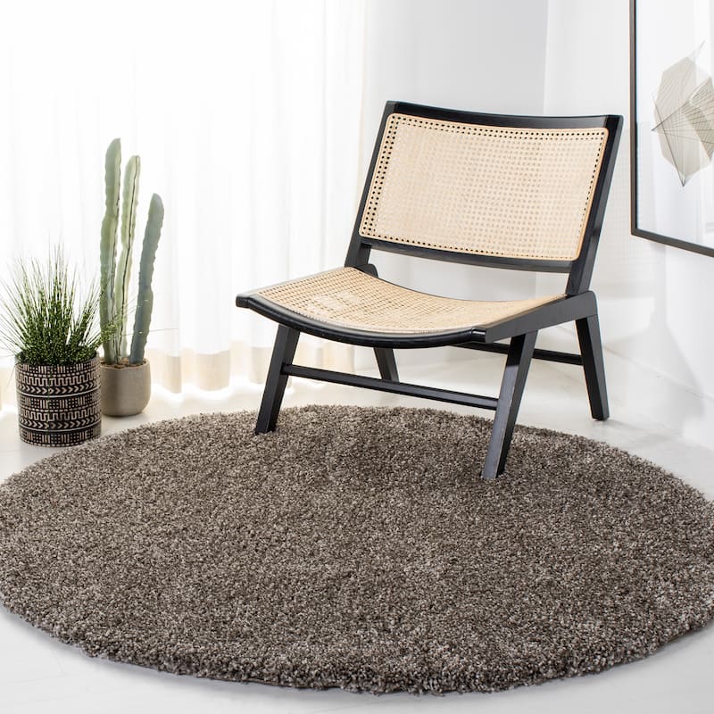 SAFAVIEH, Milan Shag Afton 2-inch Thick Area Rug - 9' Round - Grey