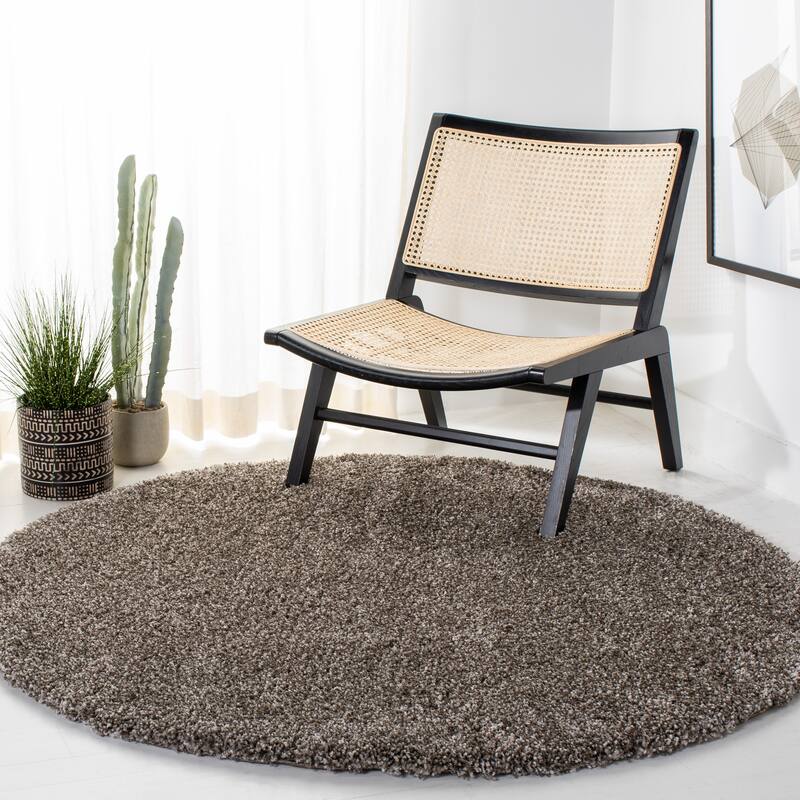 SAFAVIEH Milan Shag Maibritt 2-inch Thick Area Rug - 4' Round - Grey