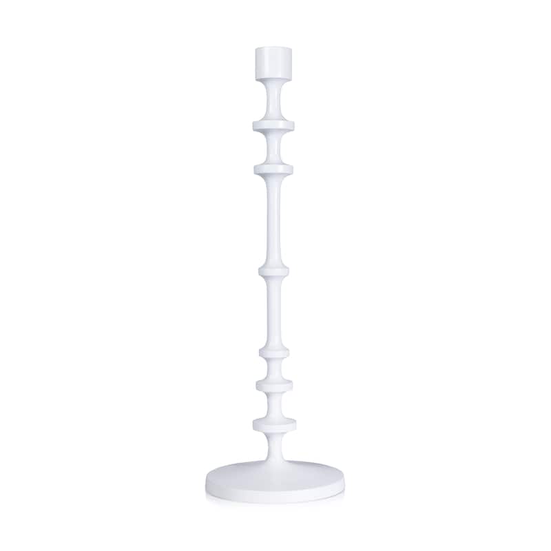 Lilou Matt White Metal Taper Candle Holder - 22"