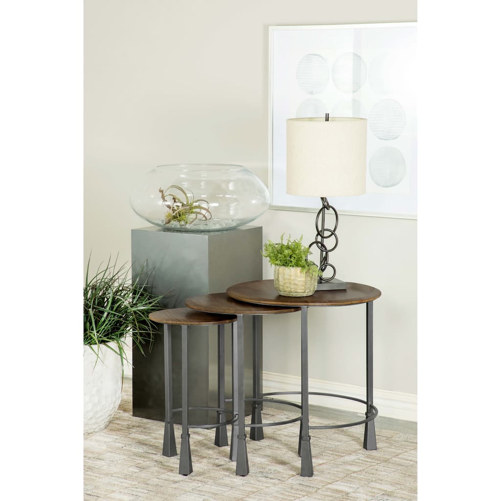 Deja 3-piece Round Nesting Table Set Natural