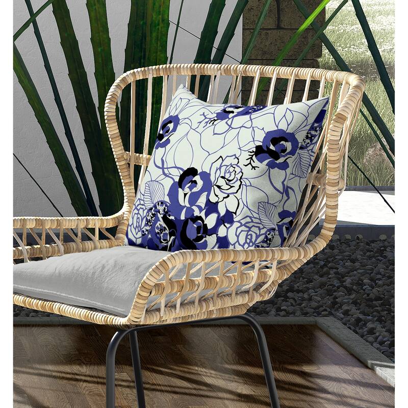 Regal Rose Retreat Indoor/Outdoor Reversible Throw Pillow Lime and Green