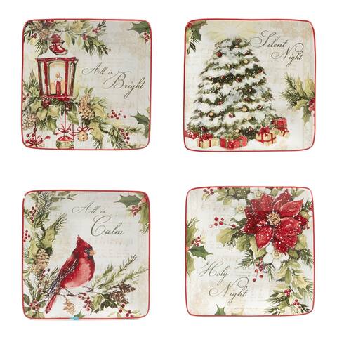 Certified International Silent Night 6" Canape/Luncheon Plates, Set of 4