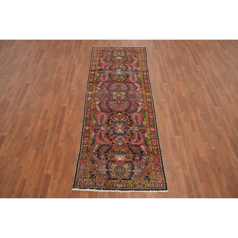 Hand Knotted Oriental 100% Wool Carpet Traditional Floral Oranges & Rust Lilian Runner Rug - 9' 0'' X 3' 3''