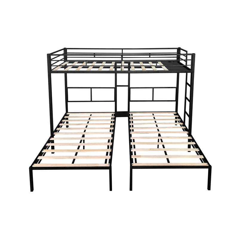 Triple Bunk Bed - Vent Board, Sturdy Metal Frame, Noise-Free Slats, Separable, No Box Spring