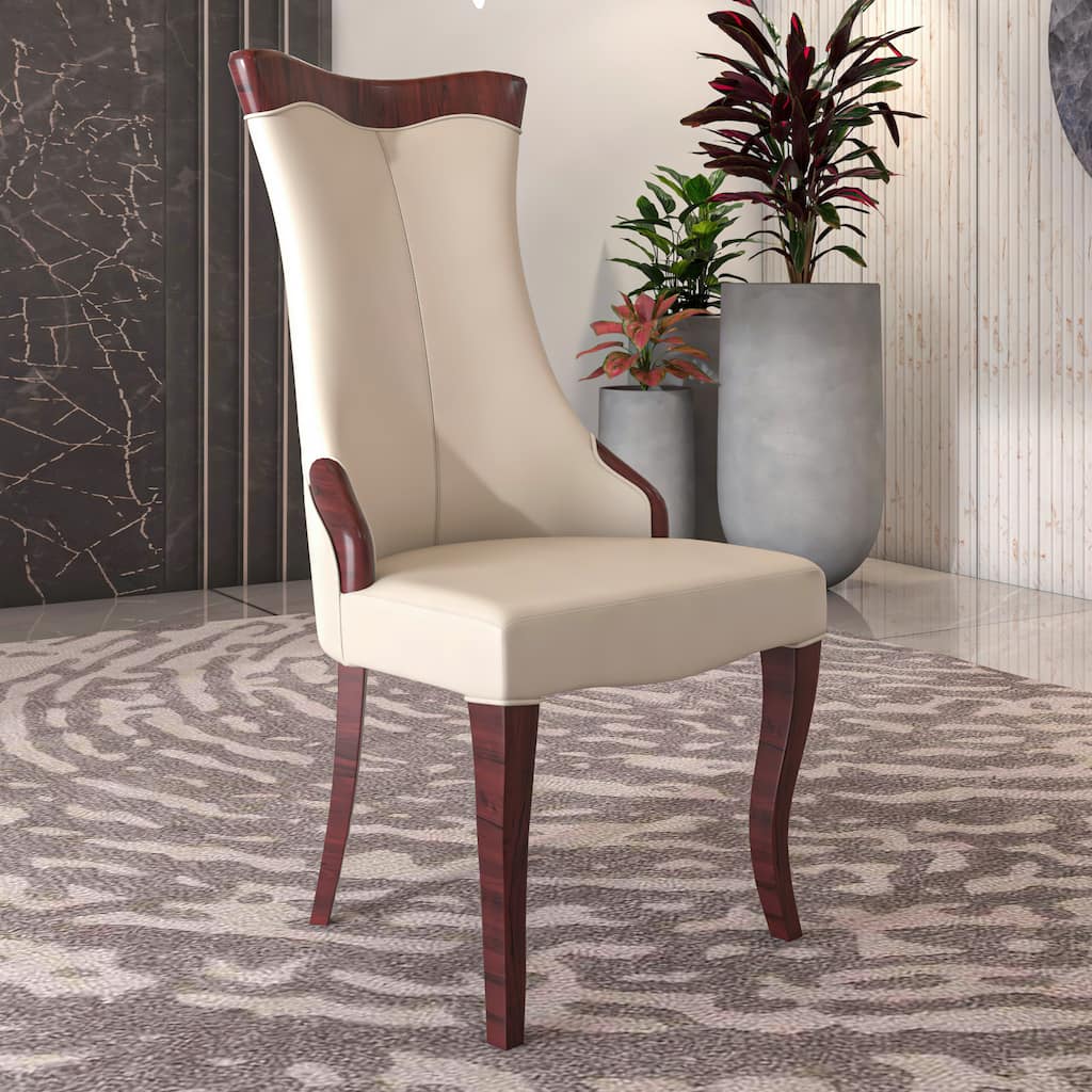 Novara Modern Leather/Velvet Dining Chair with Rubberwood Frame and Legs for Kitchen Living Room and Office Use