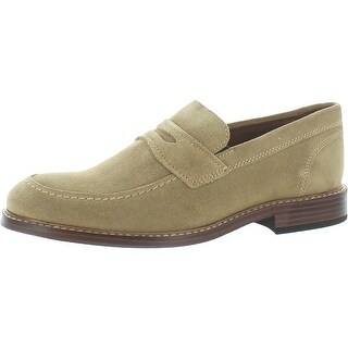 Rockport Kenton Mens Suede Slip on Penny Loafers, Tan