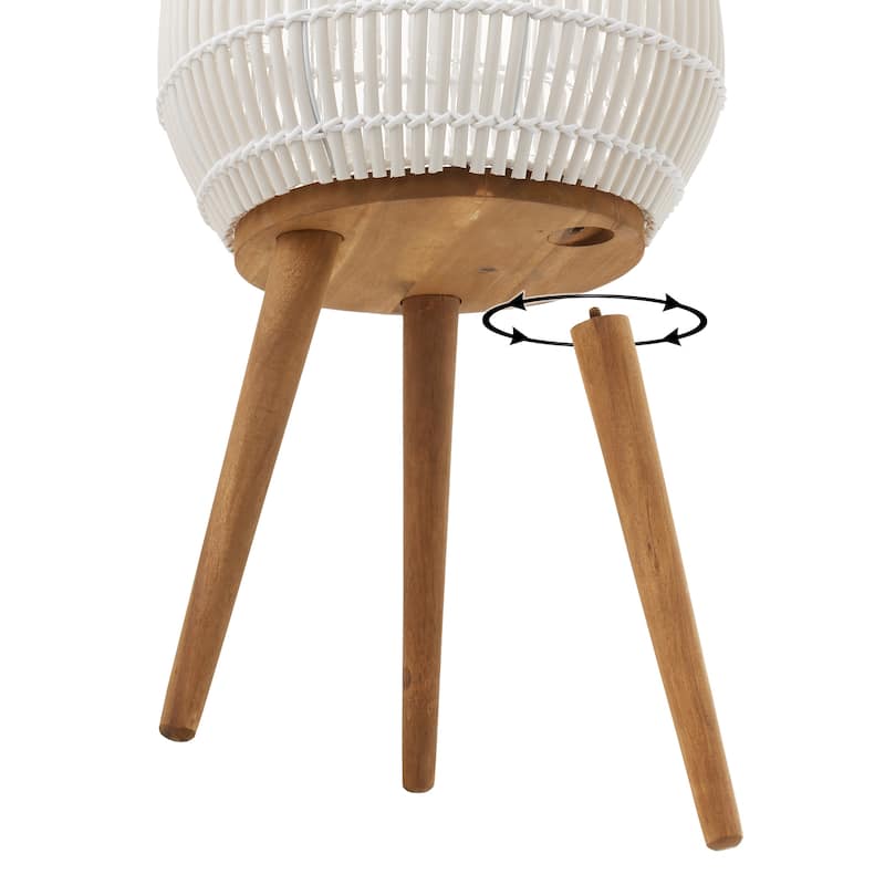 Indoor Planter with Stand Large Rattan Basket for Plants and Flowers