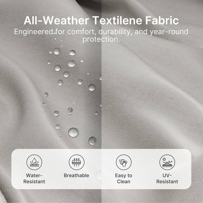 4-Piece Outdoor Patio Furniture Set, All Weather-Resistant Textile Fabric Outdoor Conversation Set