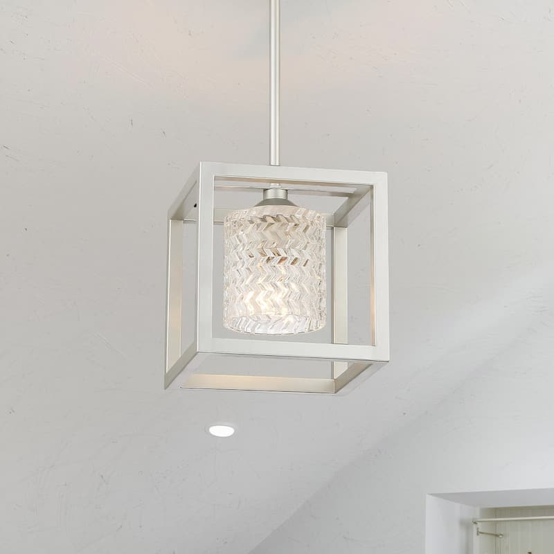 Moulins 1-light Modern Glam Crystal Geometric Kitchen Island Pendant Light - 8''
