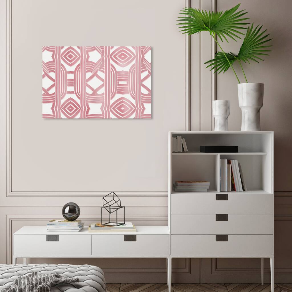 Wynwood Studio Canvas Abstract Knotted I Red and Light Red Traditional Wall Art Canvas Print