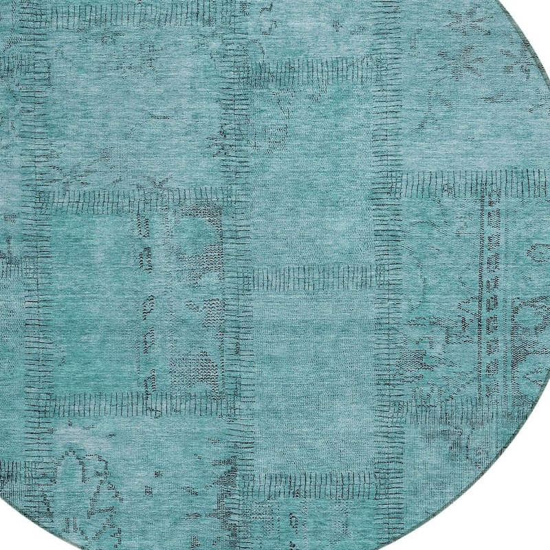 HomeRoots Patchwork Transitional Rectangle Outdoor Rug