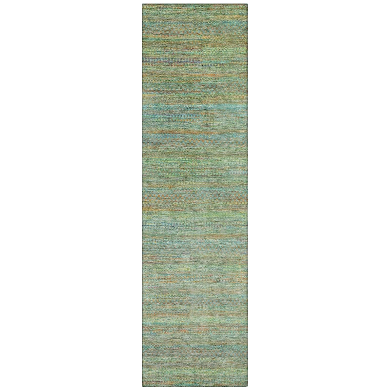 Machine Washable Indoor/Outdoor Modern Stripes Chantille Rug