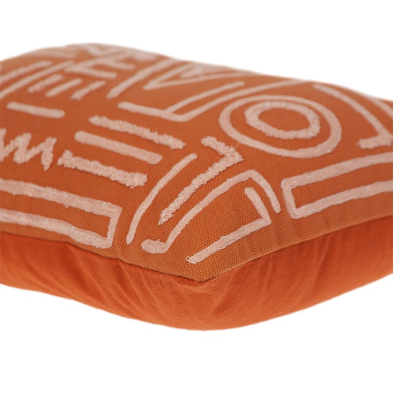 HomeRoots 14" X 20" Pink and Orange Geometric Cotton Throw Pillow