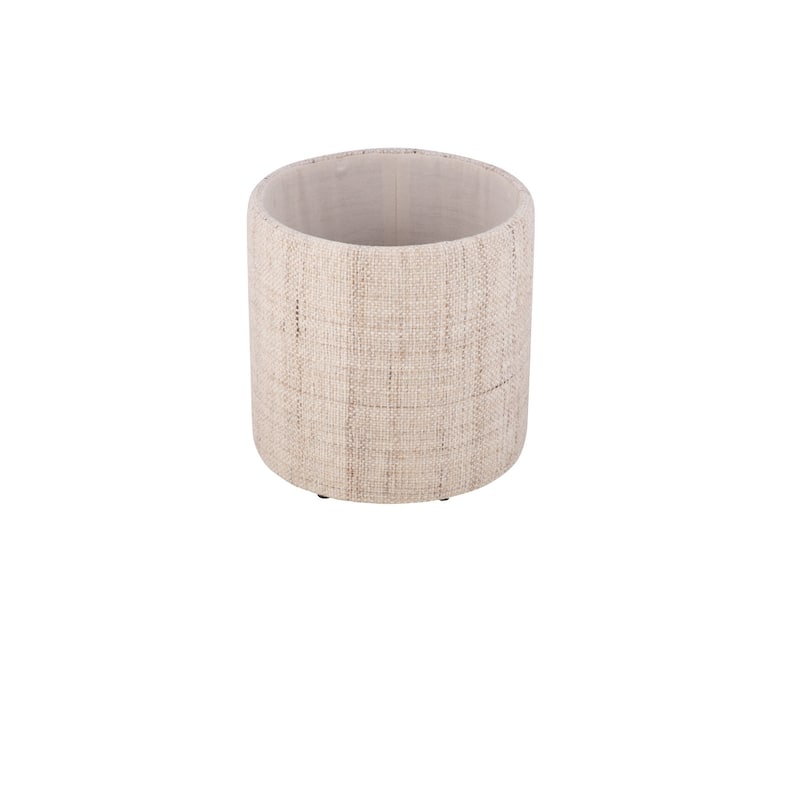 Handwoven Storage Ottoman with Rounded Wooden Top Lid - Solid Wood Frame, Hidden Storage Compartment