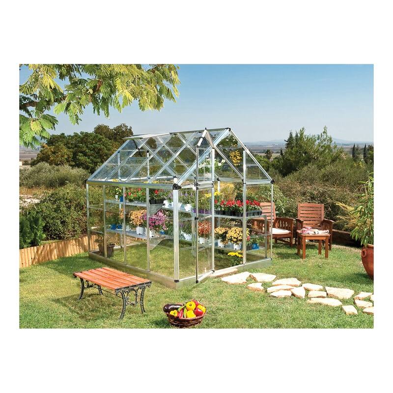 Palram - Canopia Outdoor Snap & Grow 6' x 12' Greenhouse - Silver