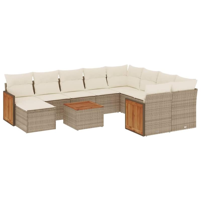 vidaXL Garden Sofa Set Black - 21.7 x 21.7 x 14.6