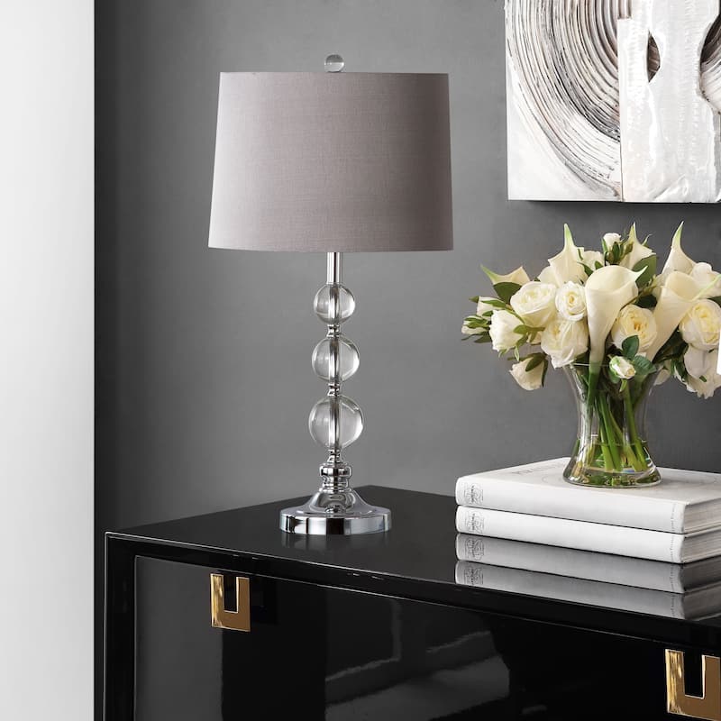 SAFAVIEH Lighting 27-inch Keeva Clear Crystal Table Lamp (Set of 2). - 14" W x 14" D x 27" H