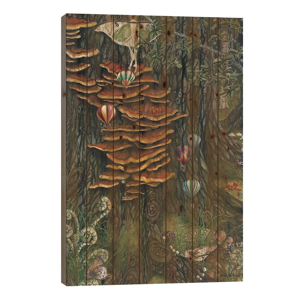 Balloons Races Print On Wood by Maggie Vandewalle - Multi-Color