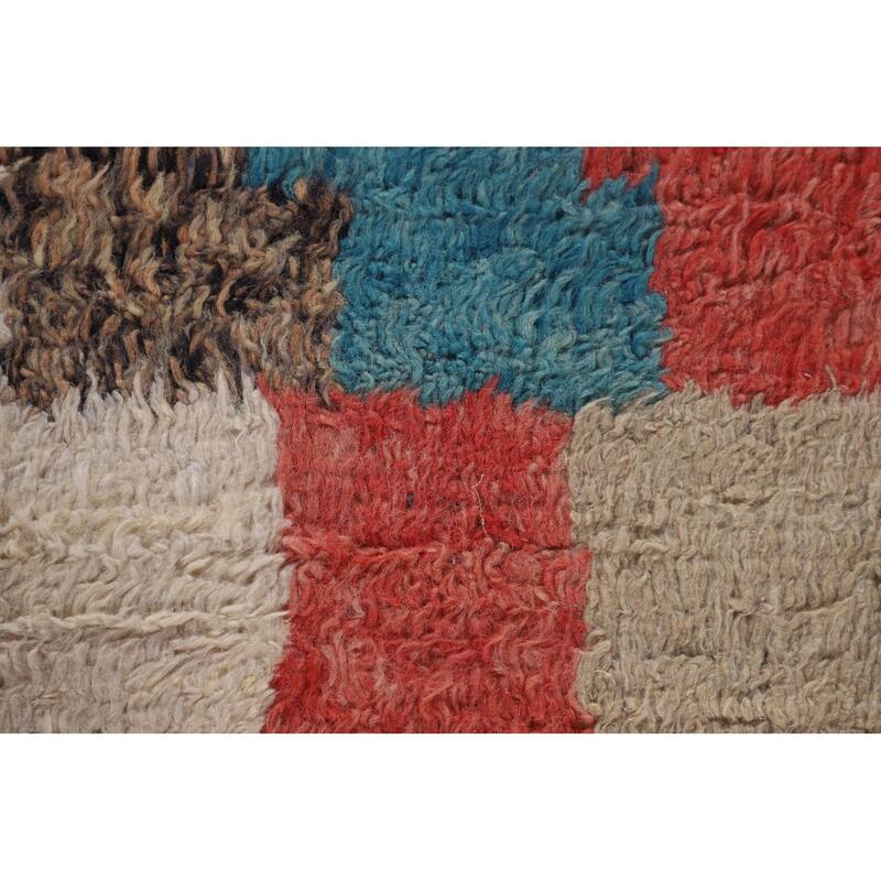 Plush Moroccan Geometric Area Rug Handmade Wool Carpet - 7'10" x 10'7"