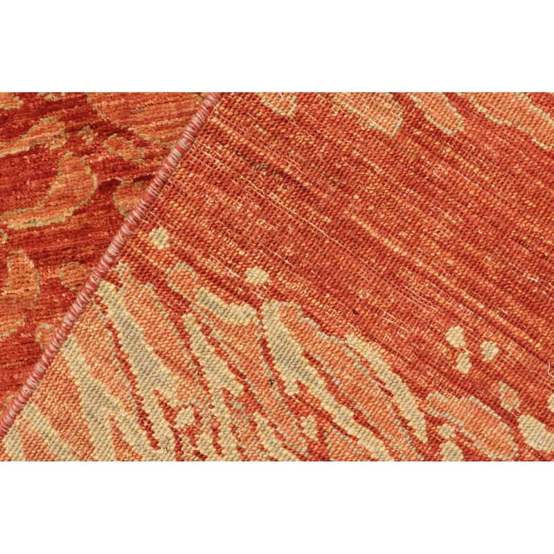 Bohemian Ziegler Cara Rust Grey Hand-Knotted Wool Rug - 3'4'' x 4'11''