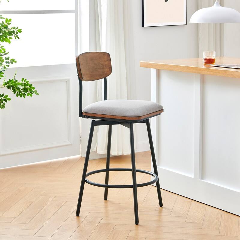 Spruce & Spring Claire Swivel Counter Height Bar Stool Set
