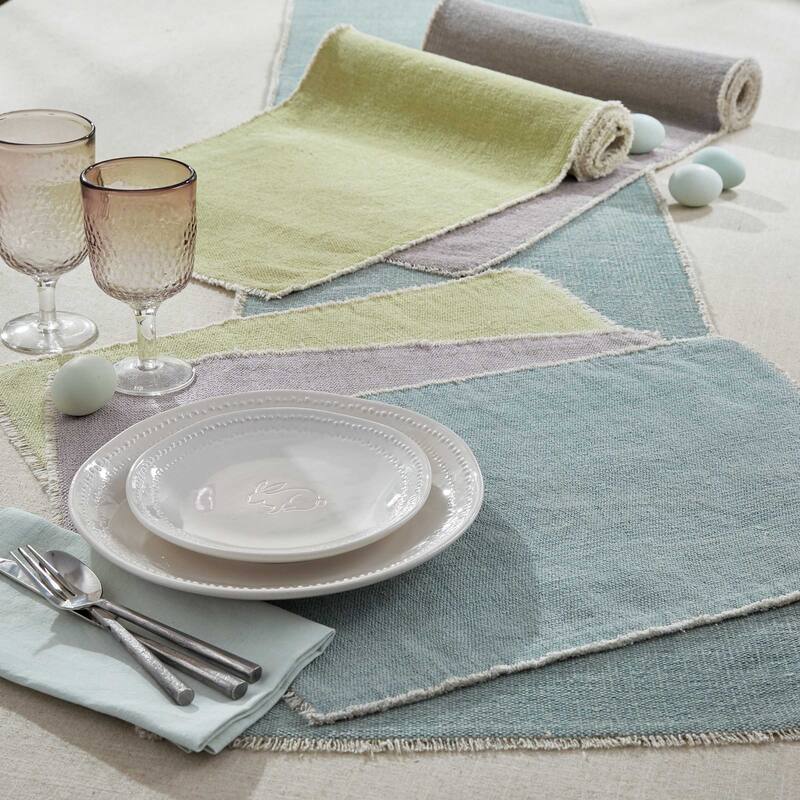 Split P Frayed Edge Lavender Table Runner 72"L - 15" x 72"