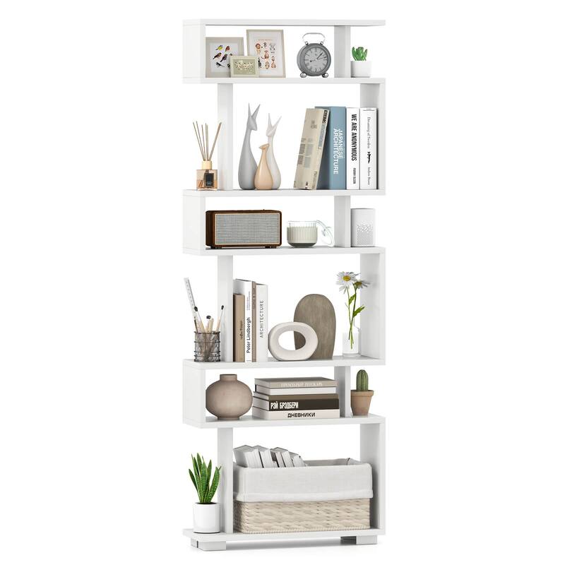 Costway 2 PCS Bookcase 6-Tier Bookshelf with Anti-Tipping Kit - See Details