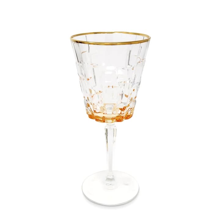 Water Glasses with Block Design, Set of 6