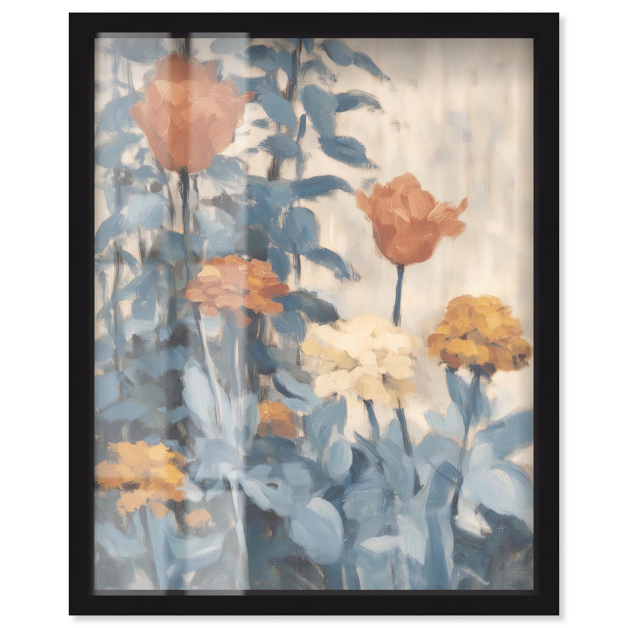 White Tulips II Living Room Wall Art Shadowbox Print by Art Remedy