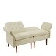 preview thumbnail 39 of 41, Modern Solid Wood Frame Tufted Sofa Bed with Adjustable Armrest