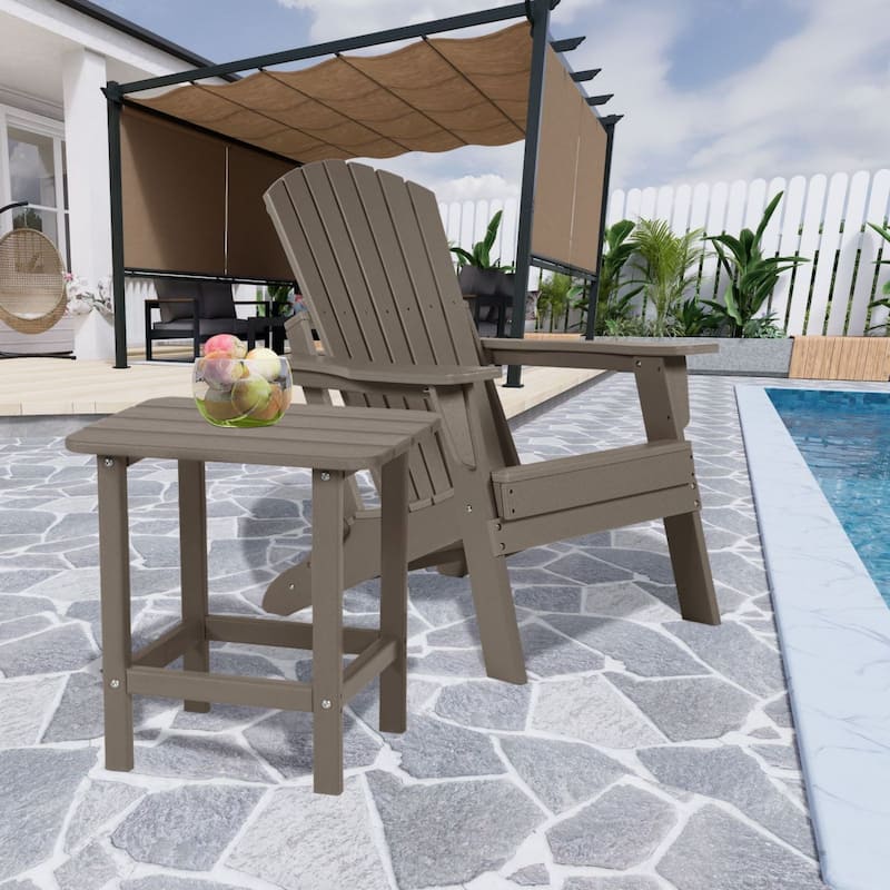 Aoodor Outdoor Adirondack Side Table HDPE End Table - 18"×14.5"