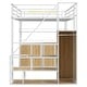 preview thumbnail 13 of 28, Full Size Metal Loft Bed with Storage Staircase and Open Wardrobe, Multifunctional Bed Frame with Shelves and Lockers