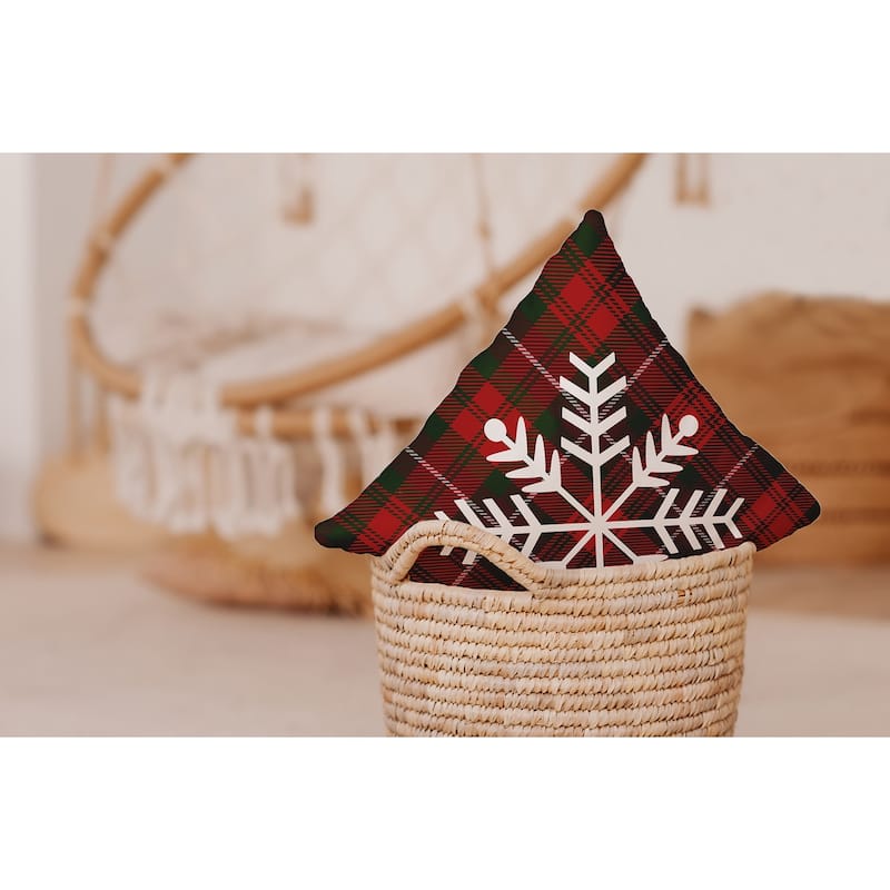 Tartan Snowflake Accent Pillow