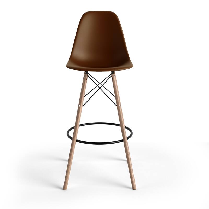 Paris Bar Height Stools (Set of 2) - Brown / Natural Legs