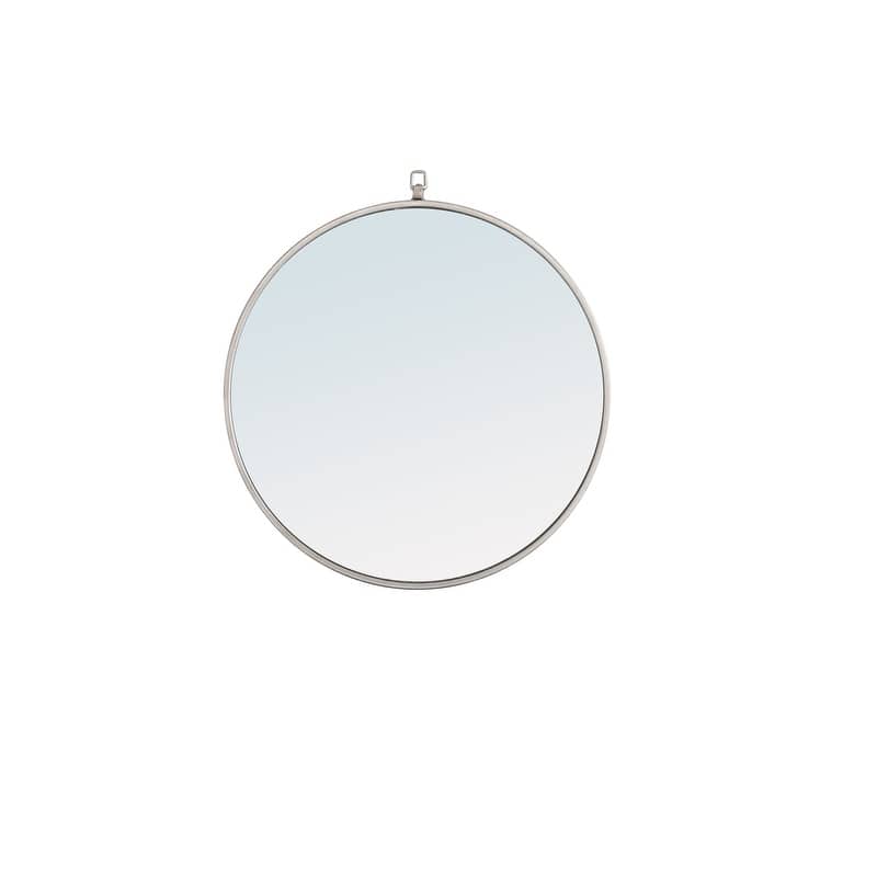 Strick & Bolton Patti Metal 24-inch Round Mirror with Decorative Hook