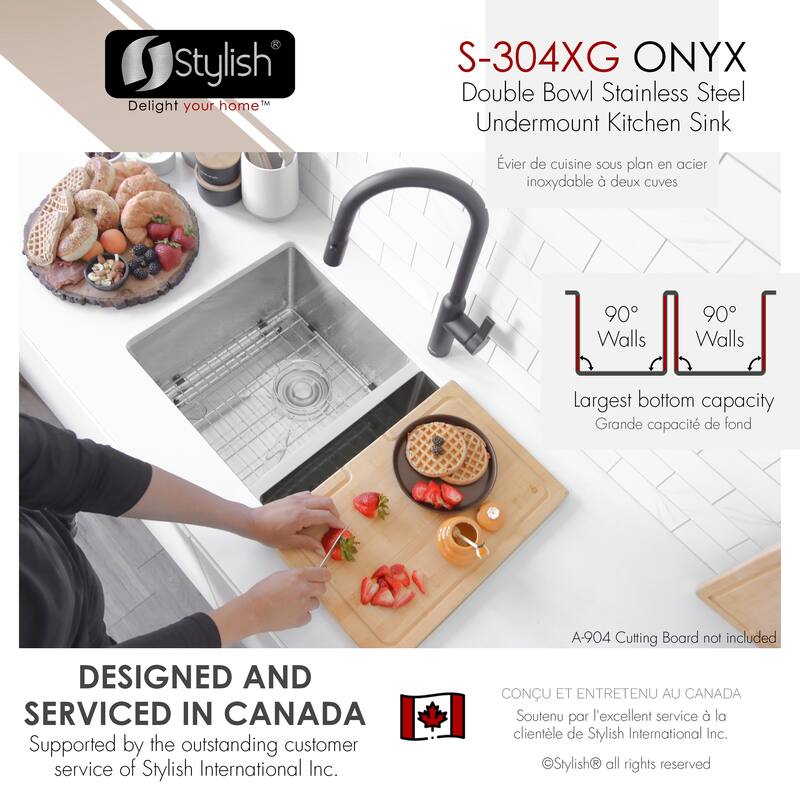 Undermount 30" Stainless Steel Double-Bowl Kitchen Sink Handmade - 30" x 18" x 10"