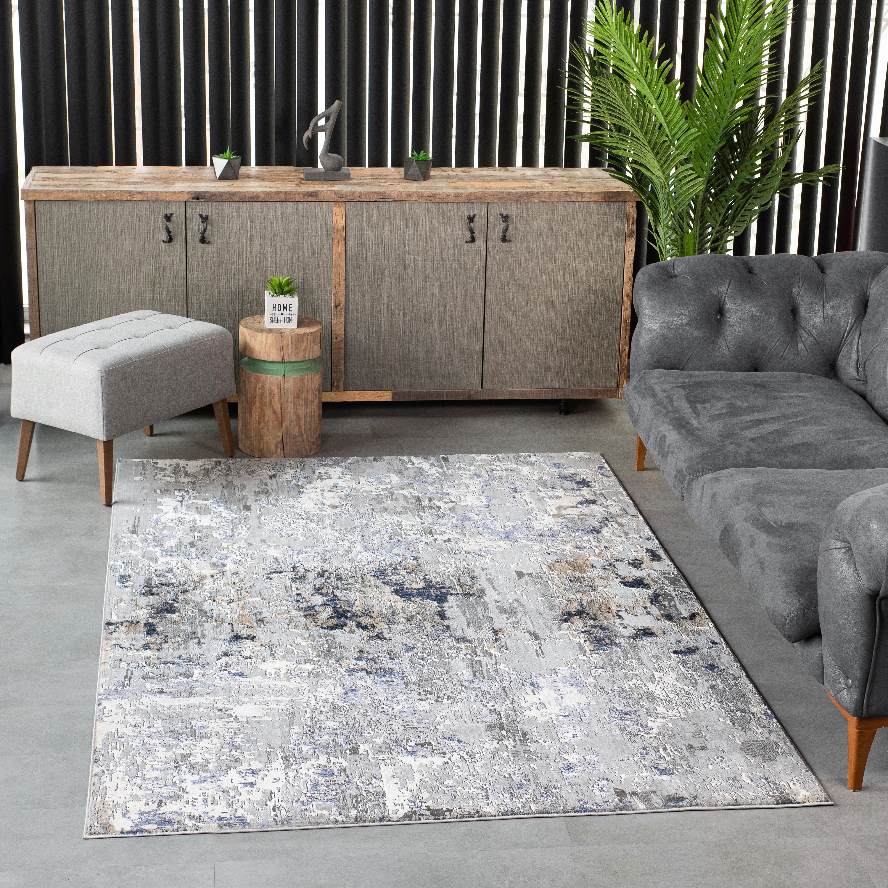 MDA Rugs Bowman Transitional Anthracite Gray/Blue Area Rug
