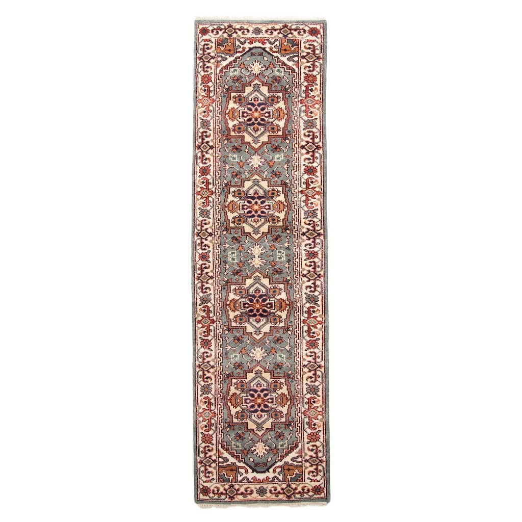 ECARPETGALLERY Hand-knotted Serapi Heritage Mint Wool Rug - 2'9 x 10'2