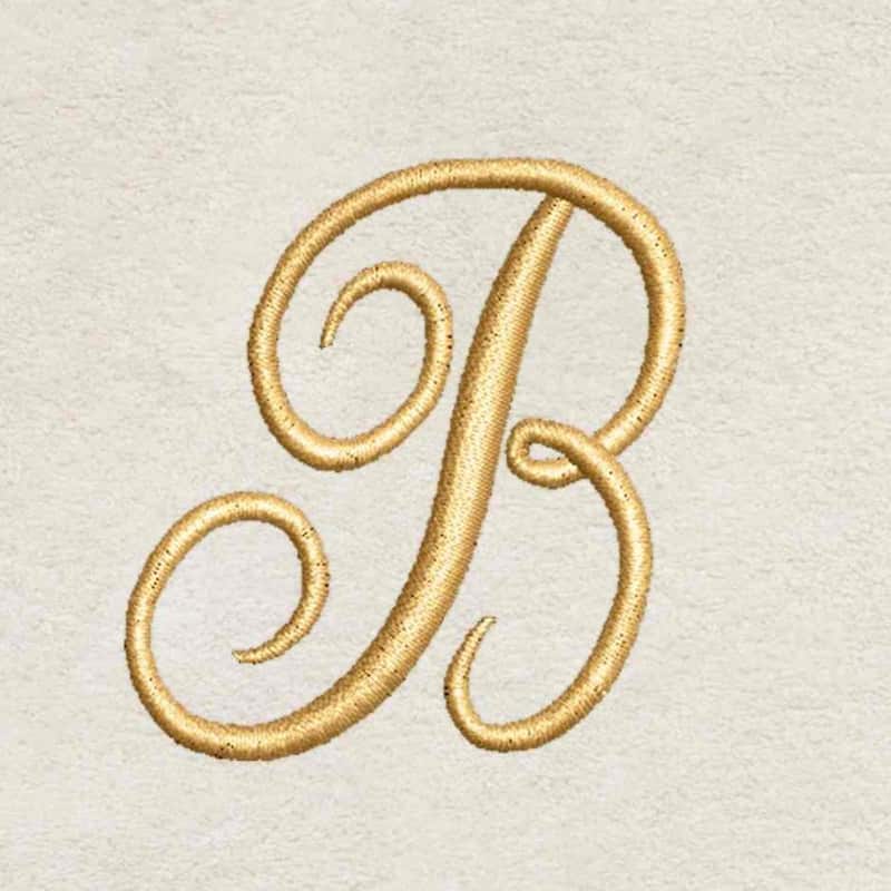 Avanti Linens Ivory/Gold Script Monogram Bath Towel Letter B - Bath Towel