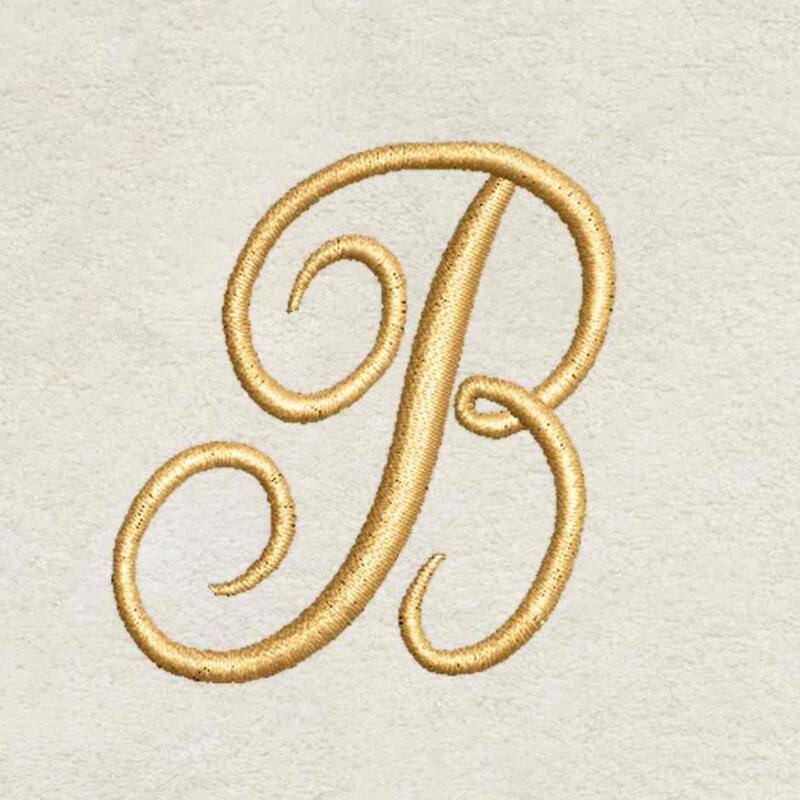 Avanti Linens Ivory/Gold Script Monogram Fingertip Towel Letter B - Fingertip Towel