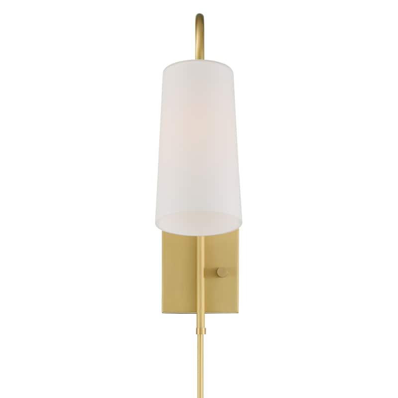 Alexa 1 Light Aged Brass Wall Mount - 5'' W x 18.5'' H x 13.25'' D